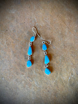 Smokey Gchachu 3 Tier Turquoise Earrings