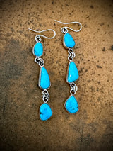 Smokey Gchachu 3 Tier Turquoise Earrings