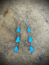 Smokey Gchachu 3 Tier Turquoise Earrings