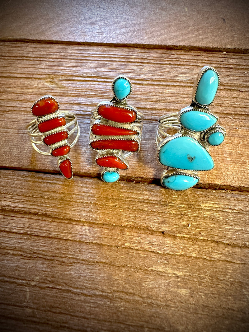 Smokey Gchachu Zuni Rings