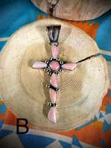 Who Knew Pink Conch Cross Pendant