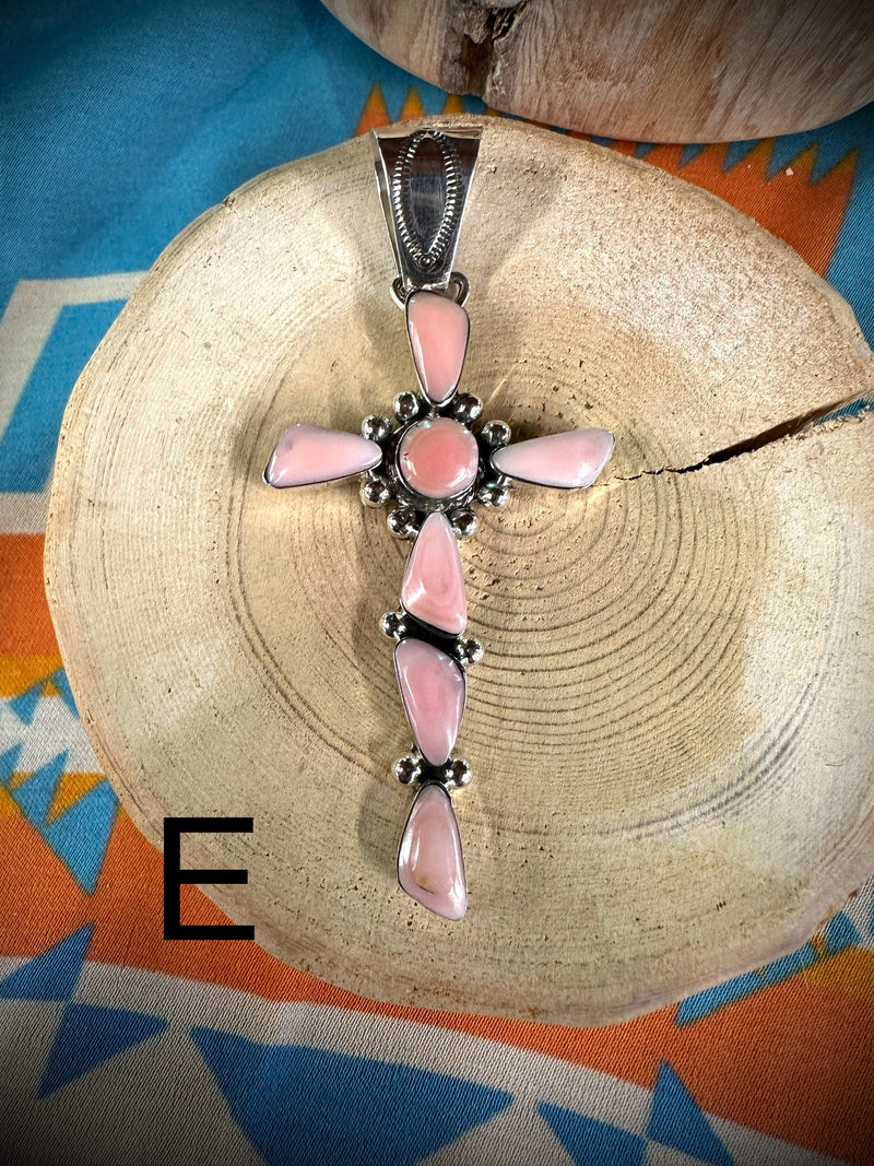 Who Knew Pink Conch Cross Pendant