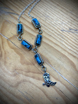 Boots and Spurs Turquoise Lariat Necklace