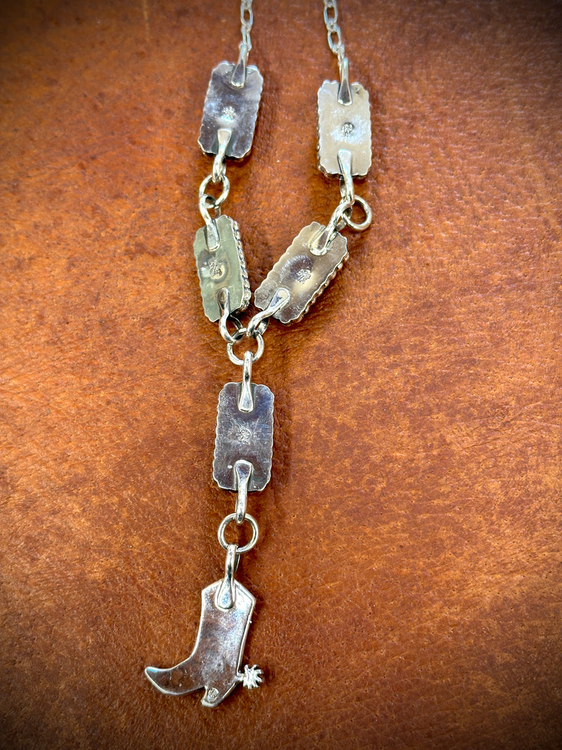 Boots and Spurs Turquoise Lariat Necklace