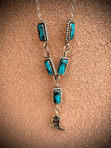 Boots and Spurs Turquoise Lariat Necklace