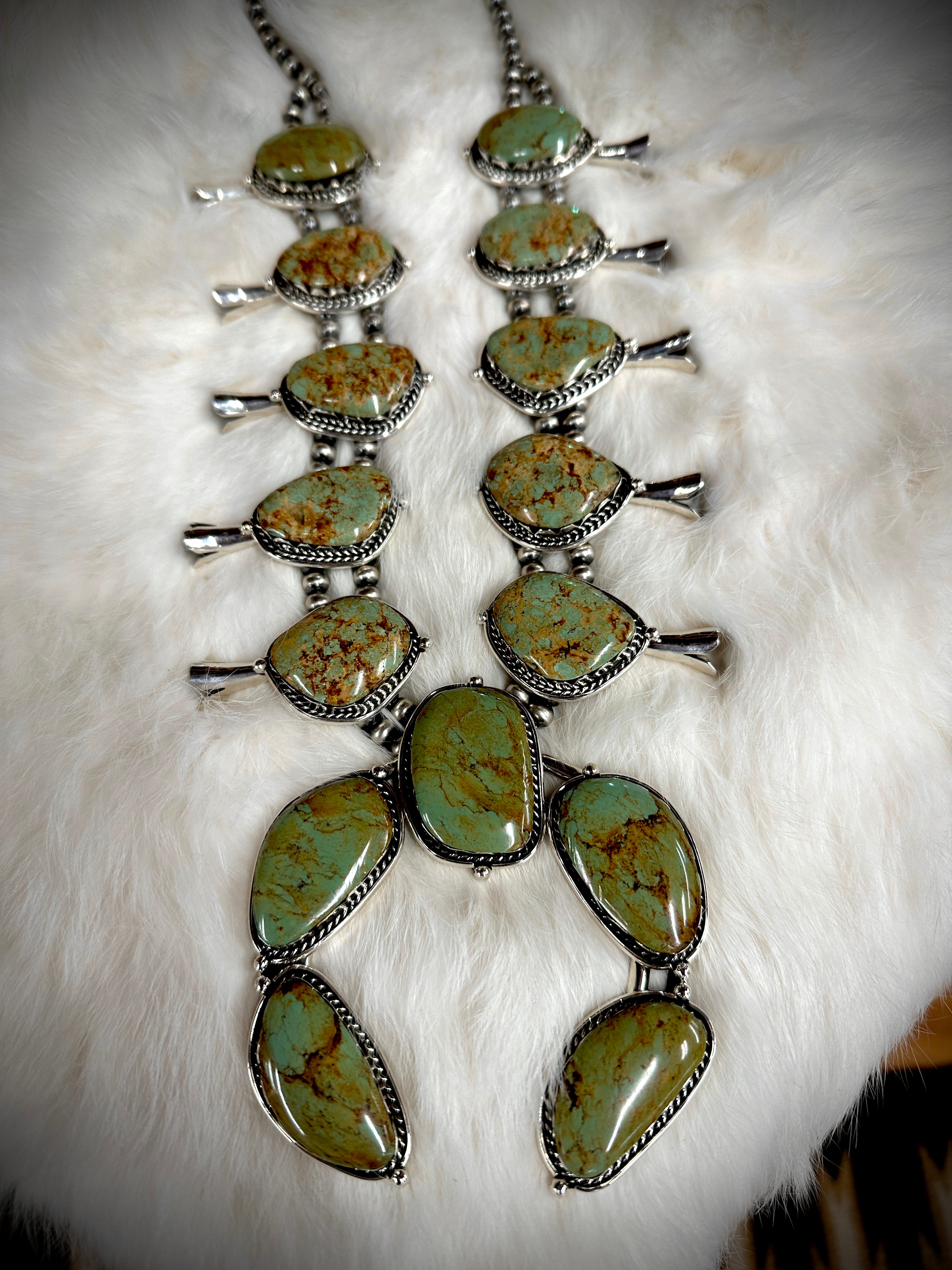 Need You Now Ceremonial Green Turquoise Squash Blossom