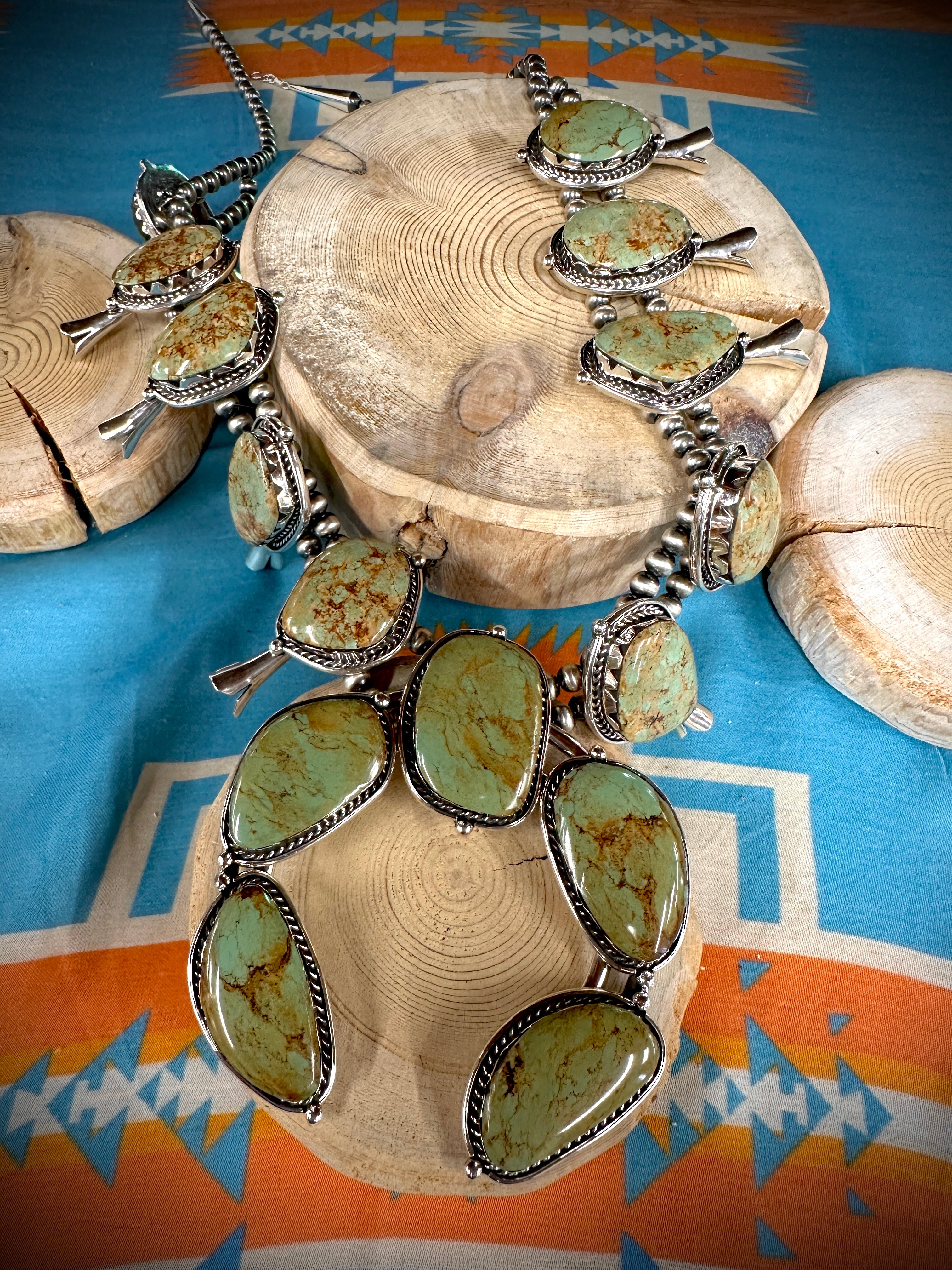 Need You Now Ceremonial Green Turquoise Squash Blossom