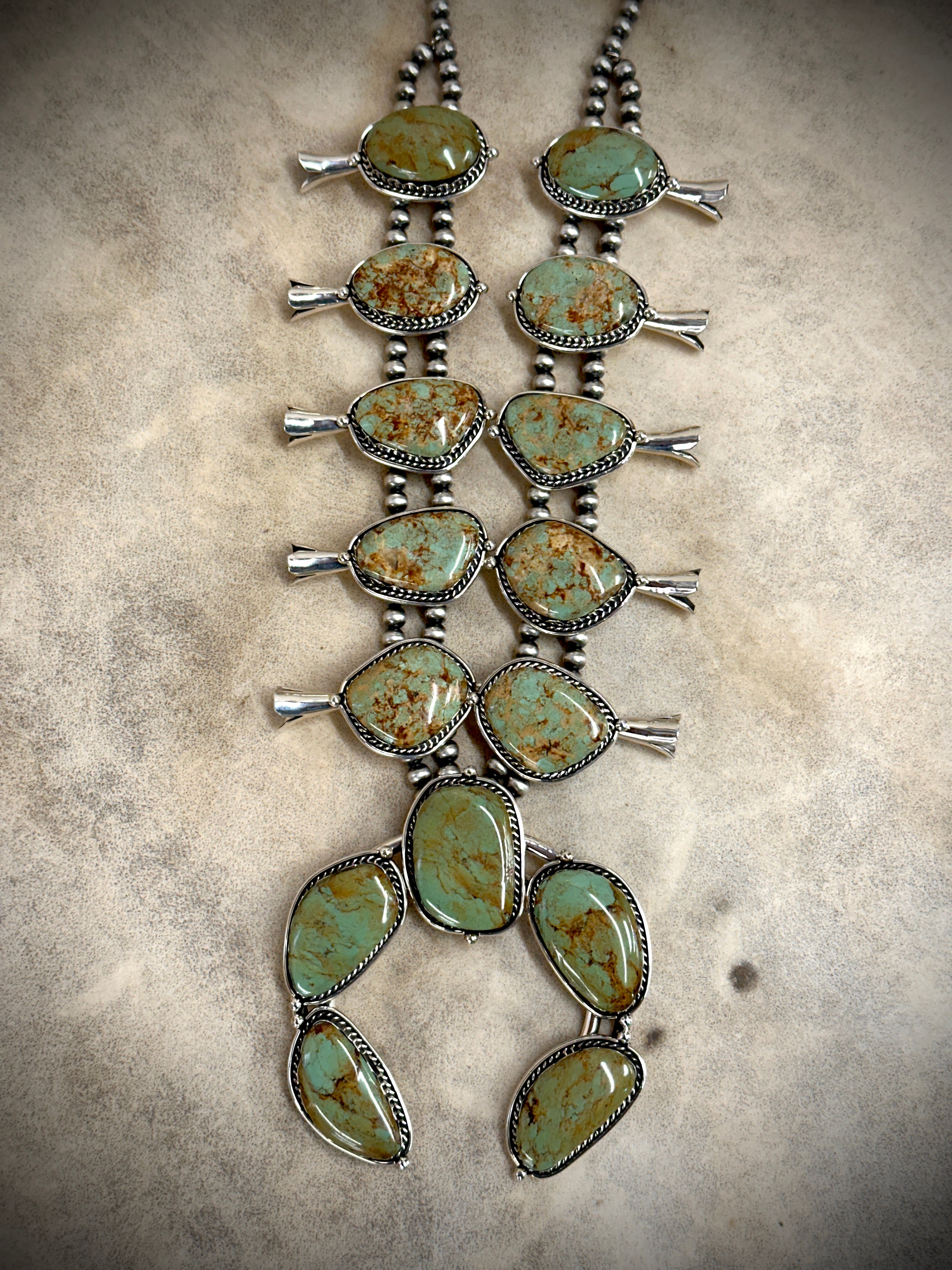 Need You Now Ceremonial Green Turquoise Squash Blossom