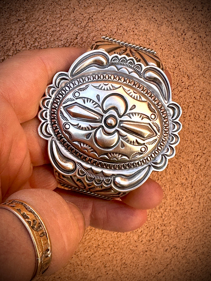Sunshine of Your Love Sterling Silver Concho Cuff