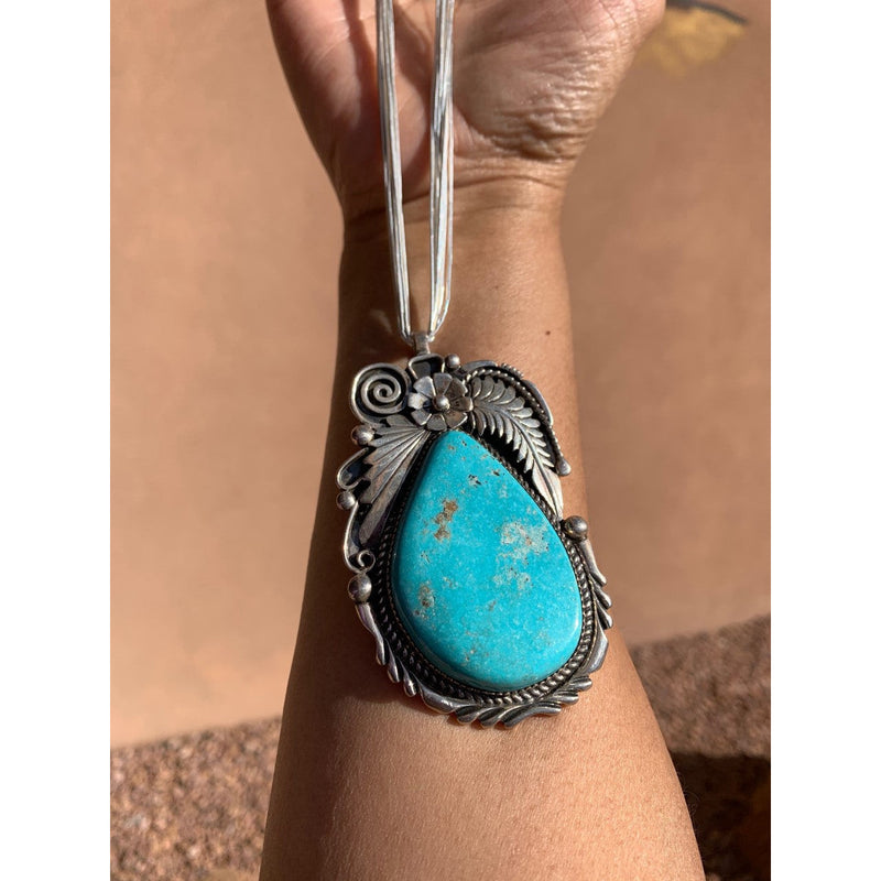 Old Pawn Tear Drop Turquoise Pendant