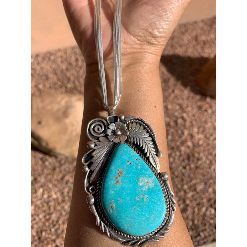 Old Pawn Tear Drop Turquoise Pendant