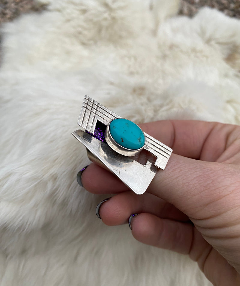 Geometric Sleeping Beauty Turquoise Ring From The Rogers Collection