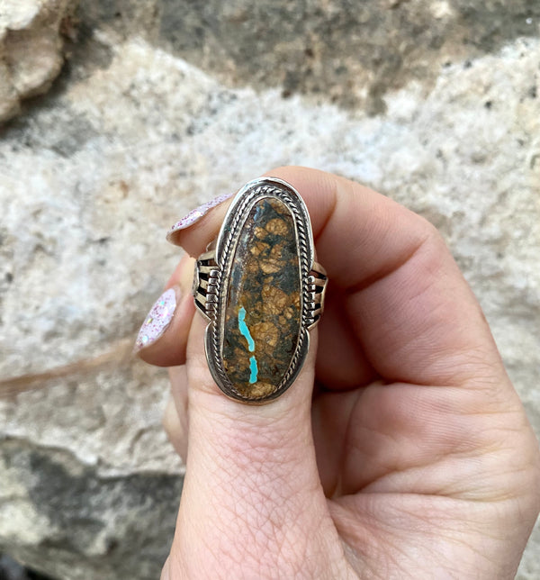 Delicate River Boulder Turquoise Ring From The Rogers Collection