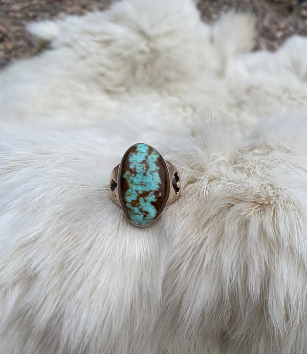 Center Stage Nevada Turquoise Ring From the Rogers Collection