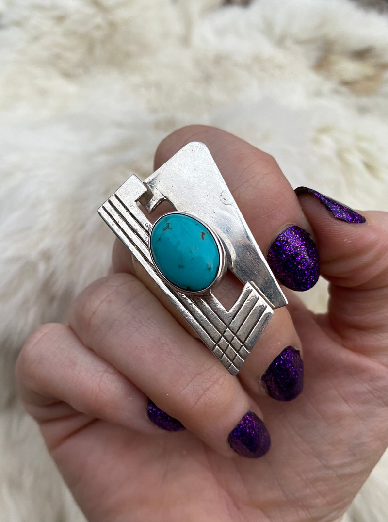 Geometric Sleeping Beauty Turquoise Ring From The Rogers Collection