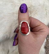 Flame Red Spiney Oyster Ring From The Rogers Collection