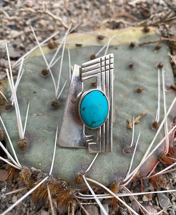 Geometric Sleeping Beauty Turquoise Ring From The Rogers Collection