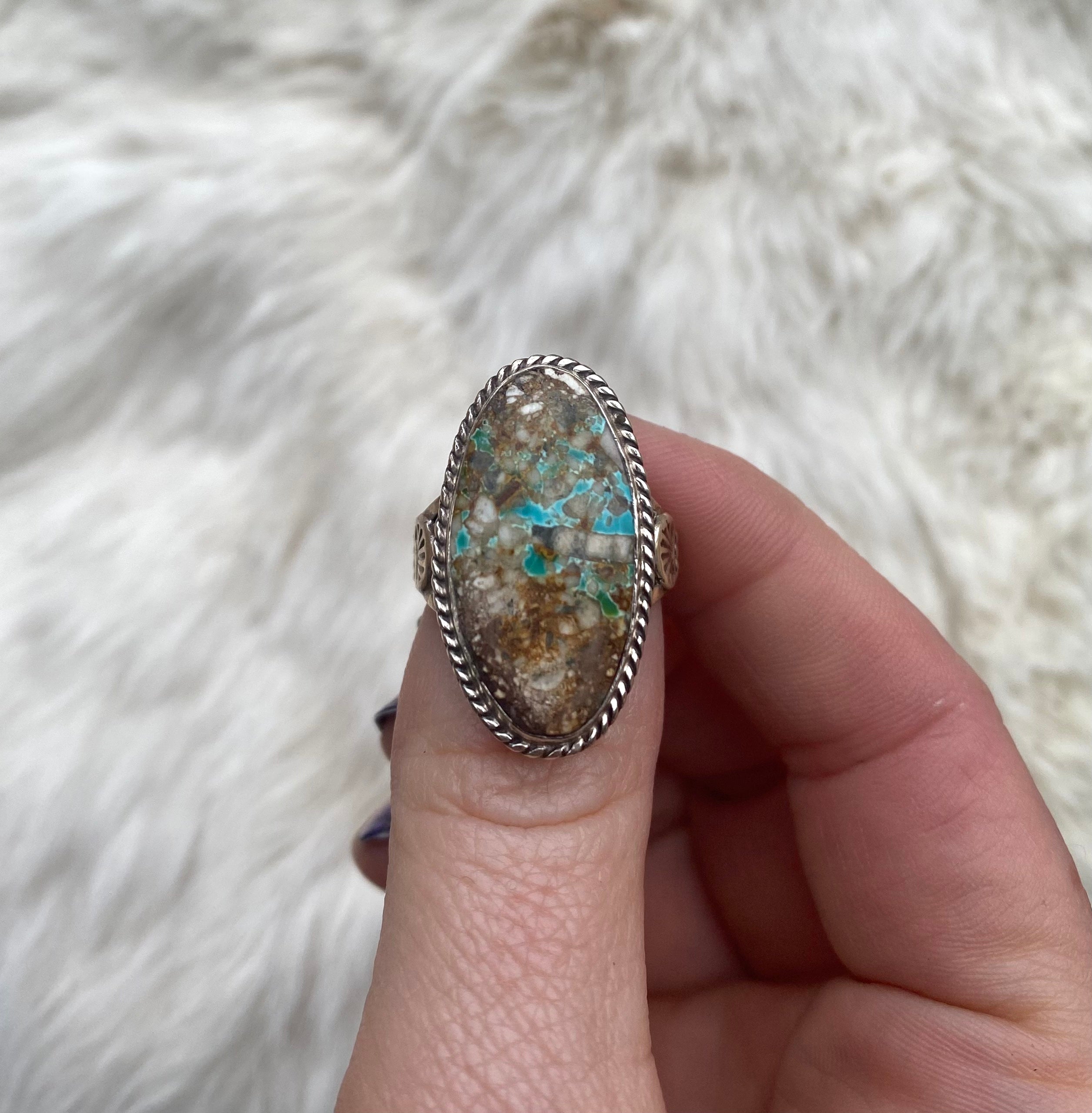 Oval Boulder Turquoise Ring From The Rodgers Collection
