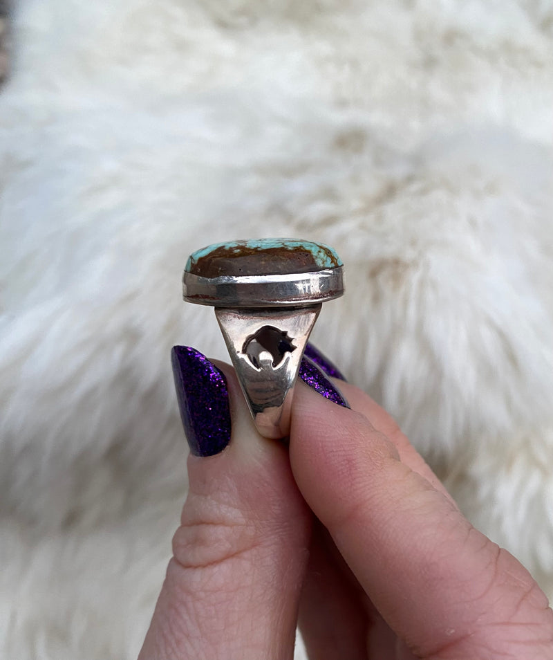 Center Stage Nevada Turquoise Ring From the Rogers Collection