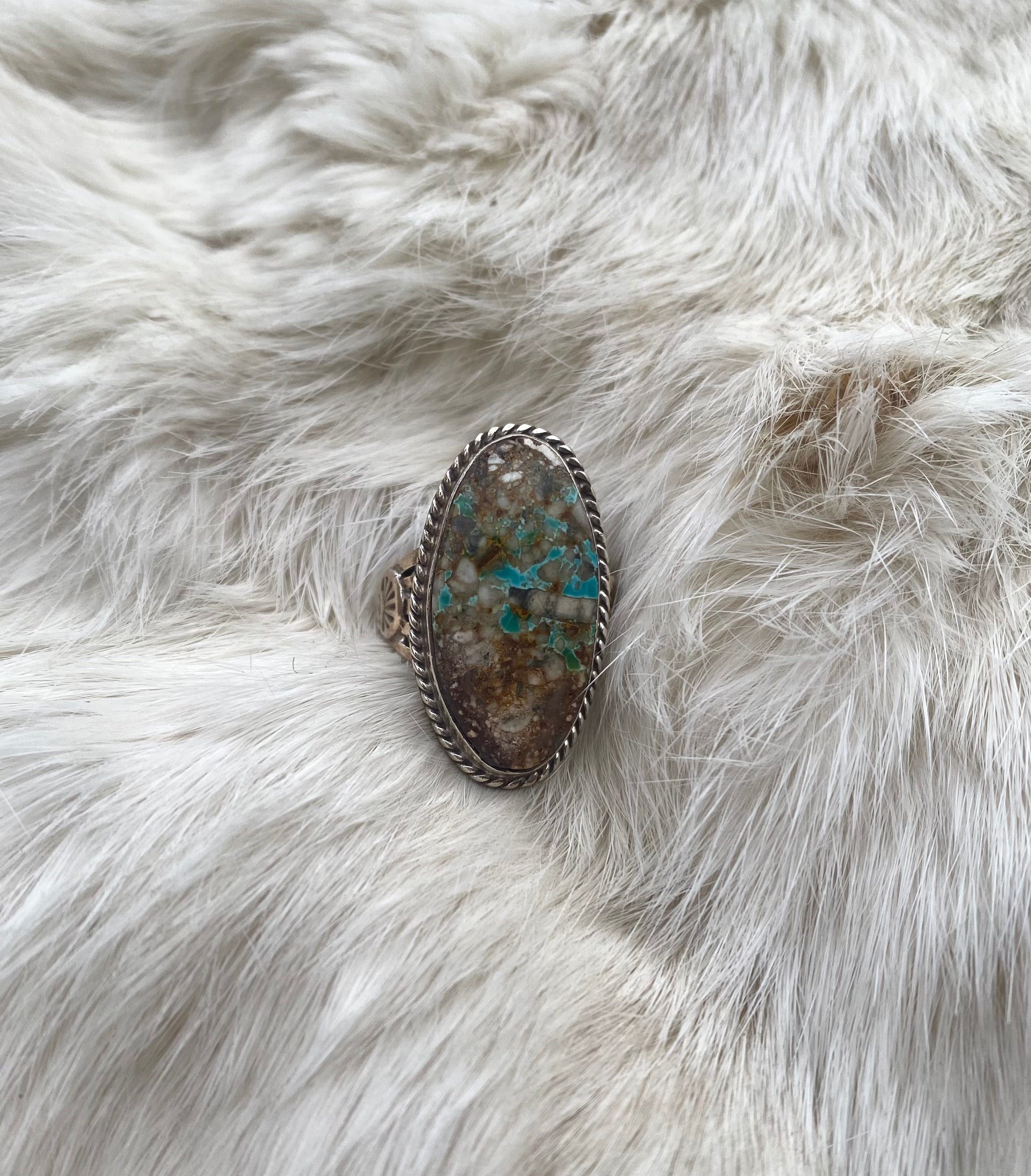 Oval Boulder Turquoise Ring From The Rodgers Collection