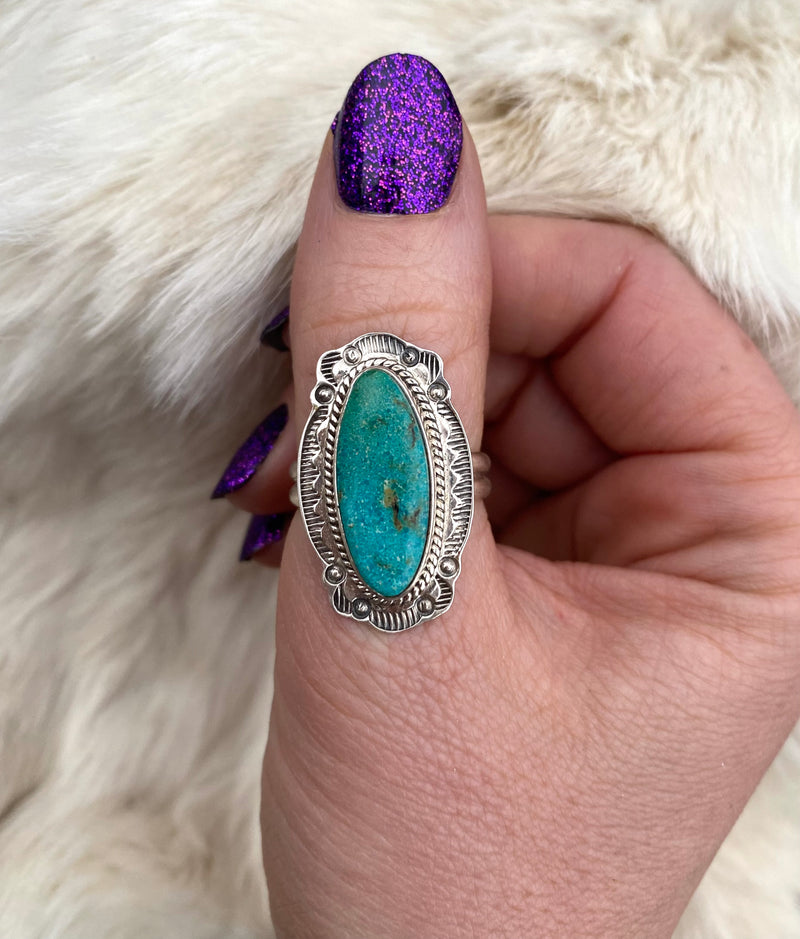 Refined Kingman Turquoise Ring From The Rogers Collection