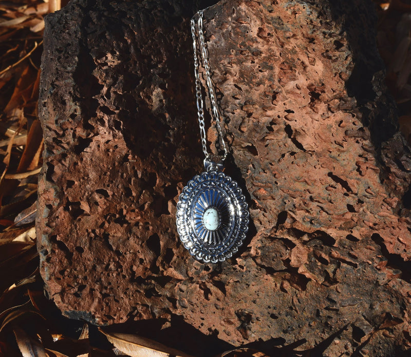 DRY CREEK OVAL CONCHO NECKLACE WITH MATRIX FROM THE RODGERS COLLECTION