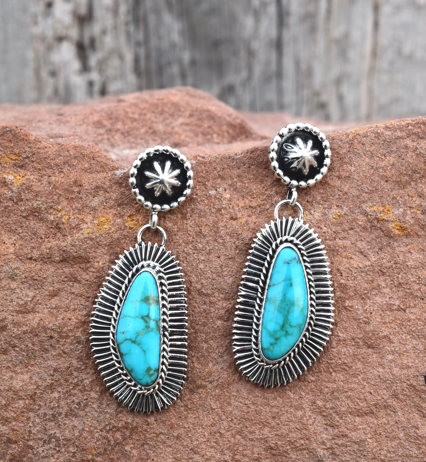 KINGMAN TURQUOISE EARRINGS FROM THE RODGERS COLLECTION