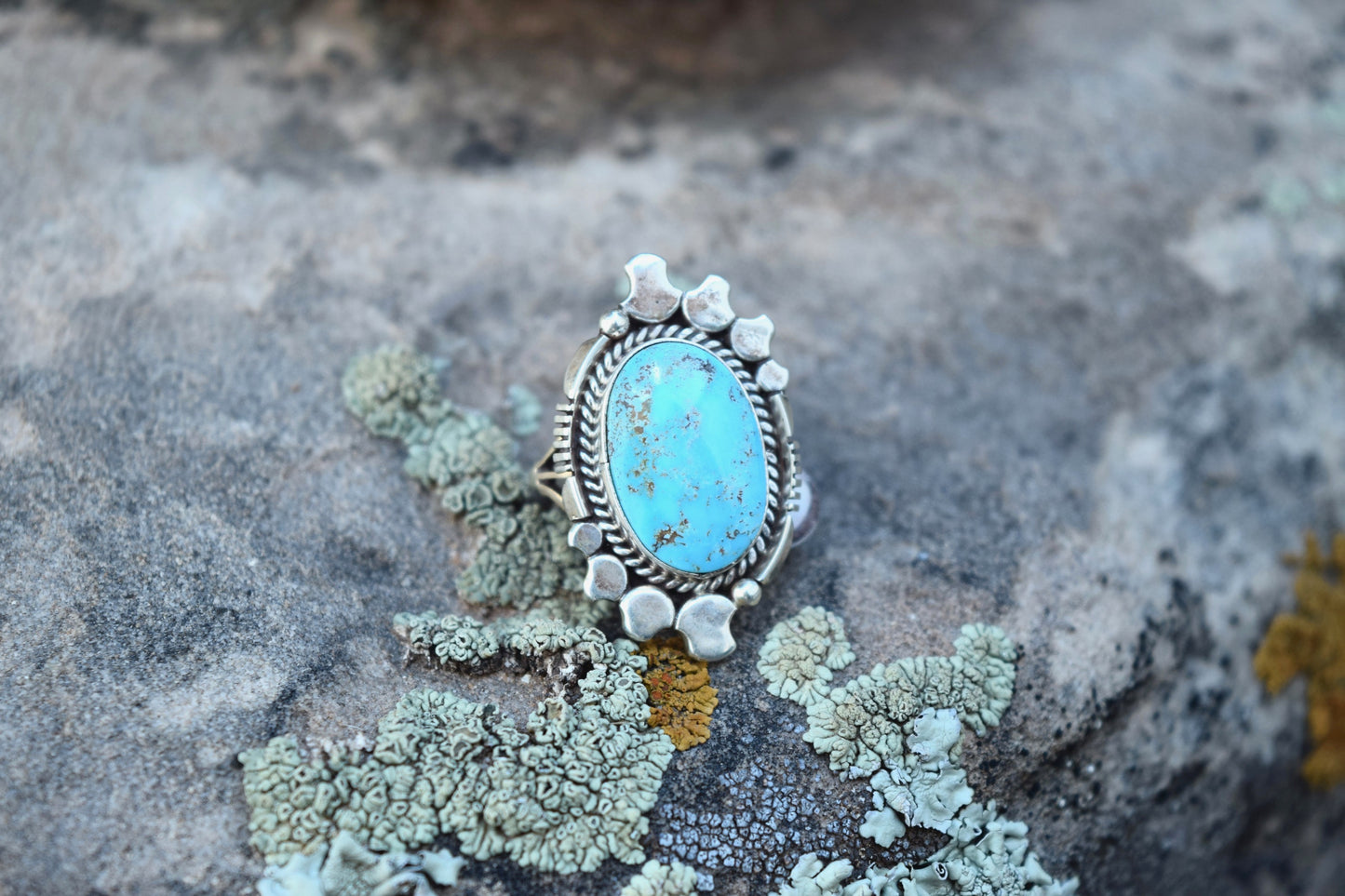 SILVER POTS TURQUOISE RING FROM THE RODGERS COLLECTION