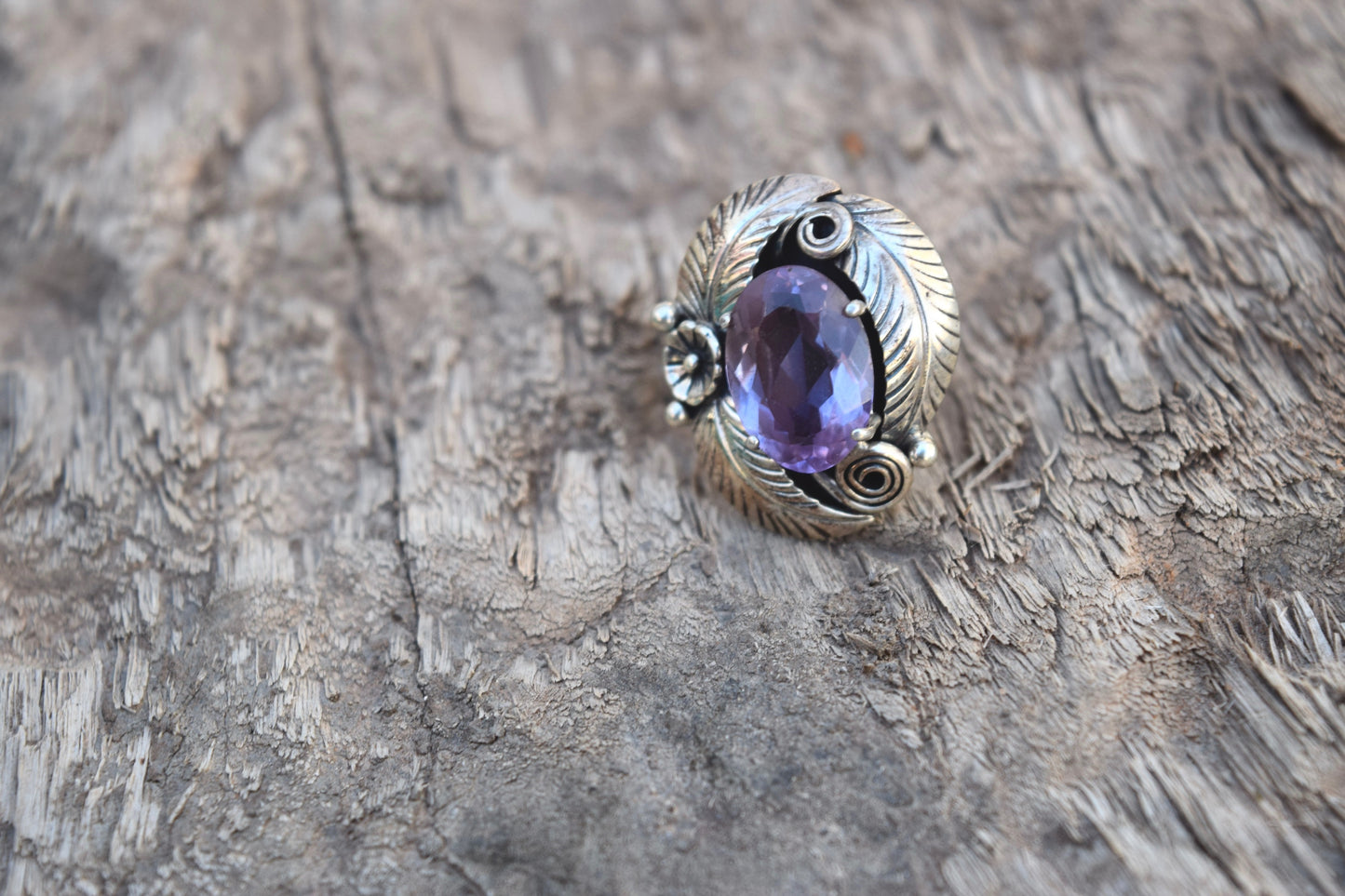 AMETHYST FEATHER RING FROM THE RODGERS COLLECTION