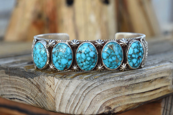 5 STONE ROYAL WEB OF ITHICA PEAK TURQUOISE BRACELET