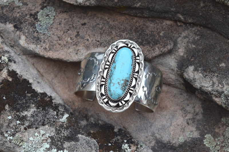 LARGE NEVADA TURQUOISE STONE BRACELET FROM THE RODGERS COLLECTION