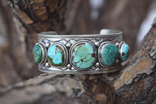 5 TURQUOISE STONE MENS CUFF FROM THE RODEGRS COLLECTION