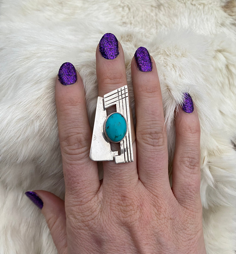 Geometric Sleeping Beauty Turquoise Ring From The Rogers Collection