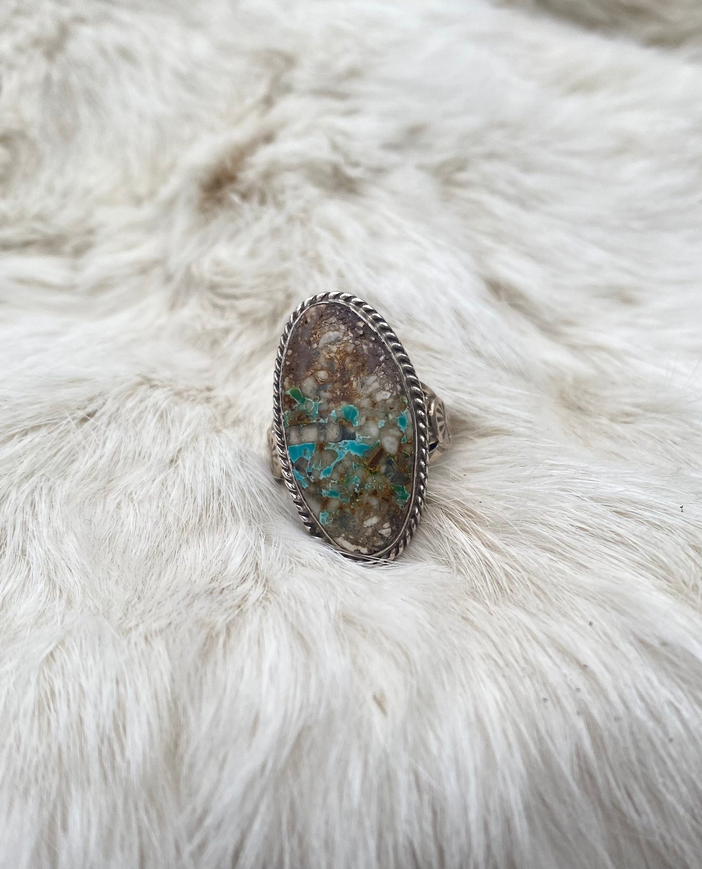 Oval Boulder Turquoise Ring From The Rodgers Collection