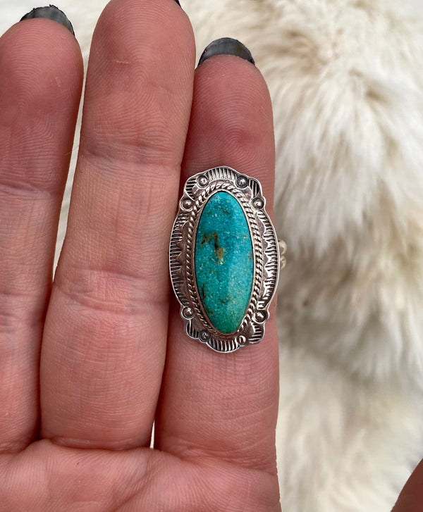 Refined Kingman Turquoise Ring From The Rogers Collection