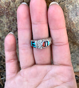 STANDING FEATHERS ZUNI RING FROM THE ROGERS COLLECTION