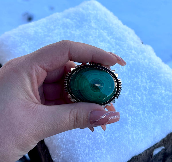 Small Malachite Stone Buckle from the Rodgers Collection