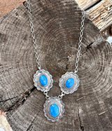3 Stone Denim Lapis Necklace from the Rodgers Collection