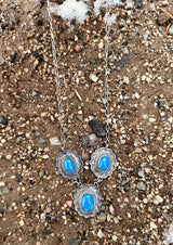 3 Stone Denim Lapis Necklace from the Rodgers Collection