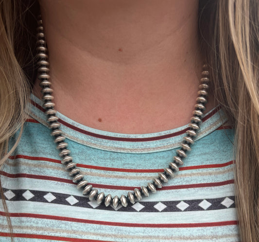 19" Handmade Navajo Pearl Saucer Bead Necklace