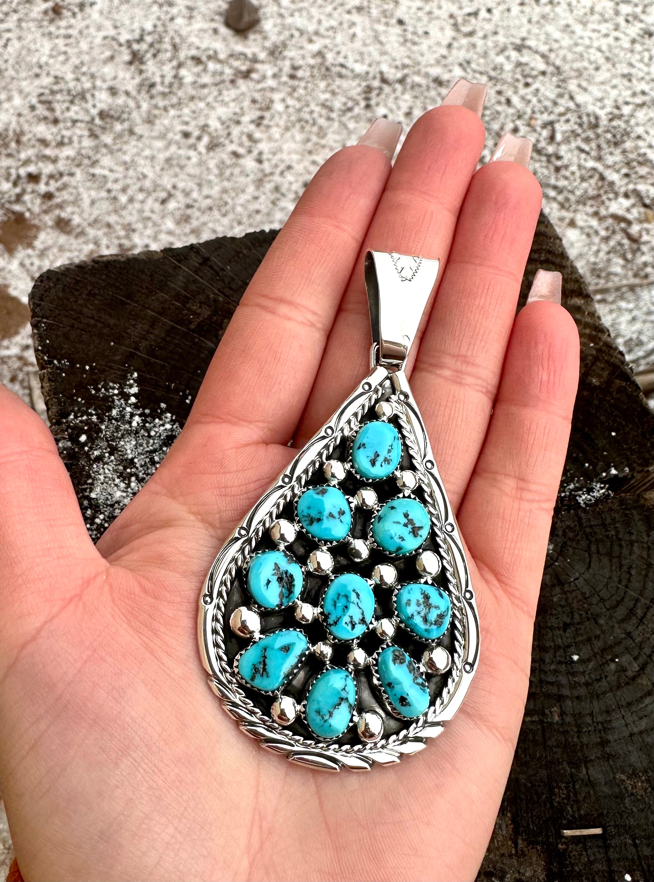 9 Stone Sleeping Beauty Tommy Moore Pendant from the Rodgers Collection