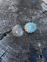 All Silver Concho Hair Buttons (Set of 2)