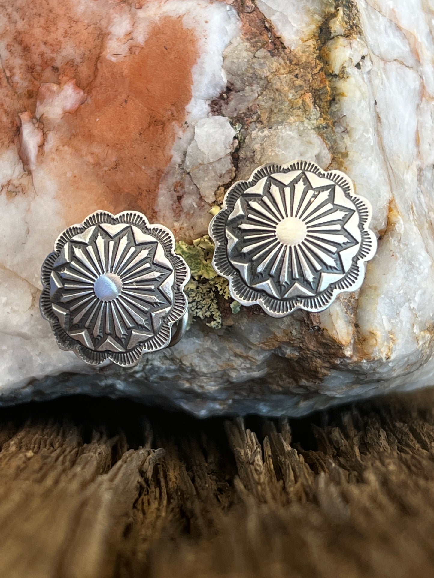 All Silver Concho Hair Buttons (Set of 2)