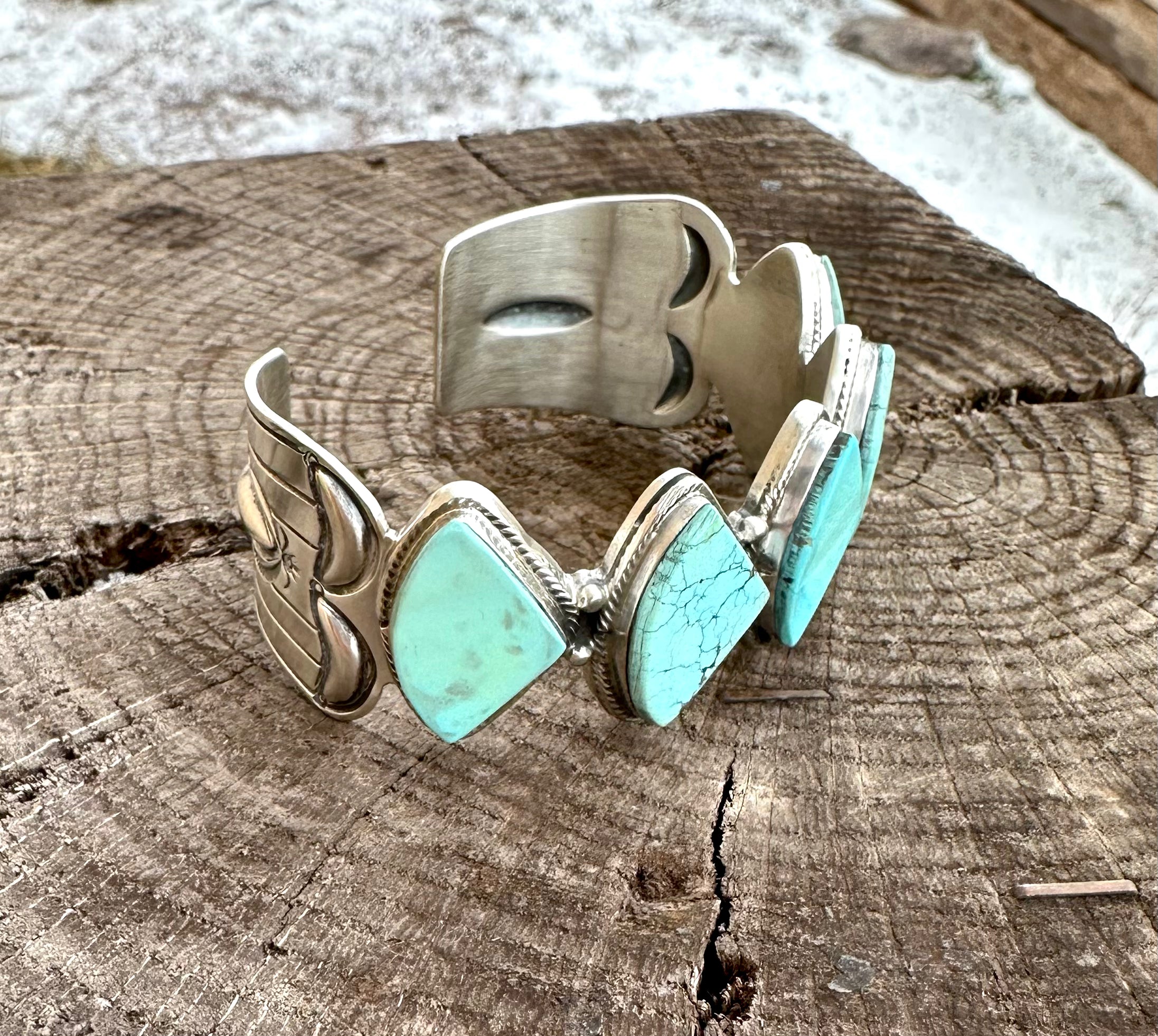 5 Stone Freeform Stacked Cuff from the Rodgers Collection