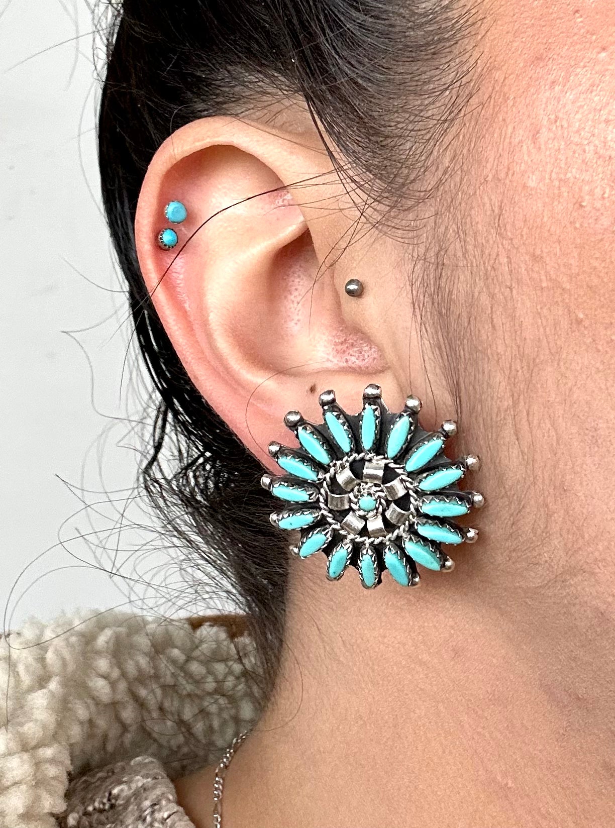 Zuni Cluster Earring from the Rodgers Collection