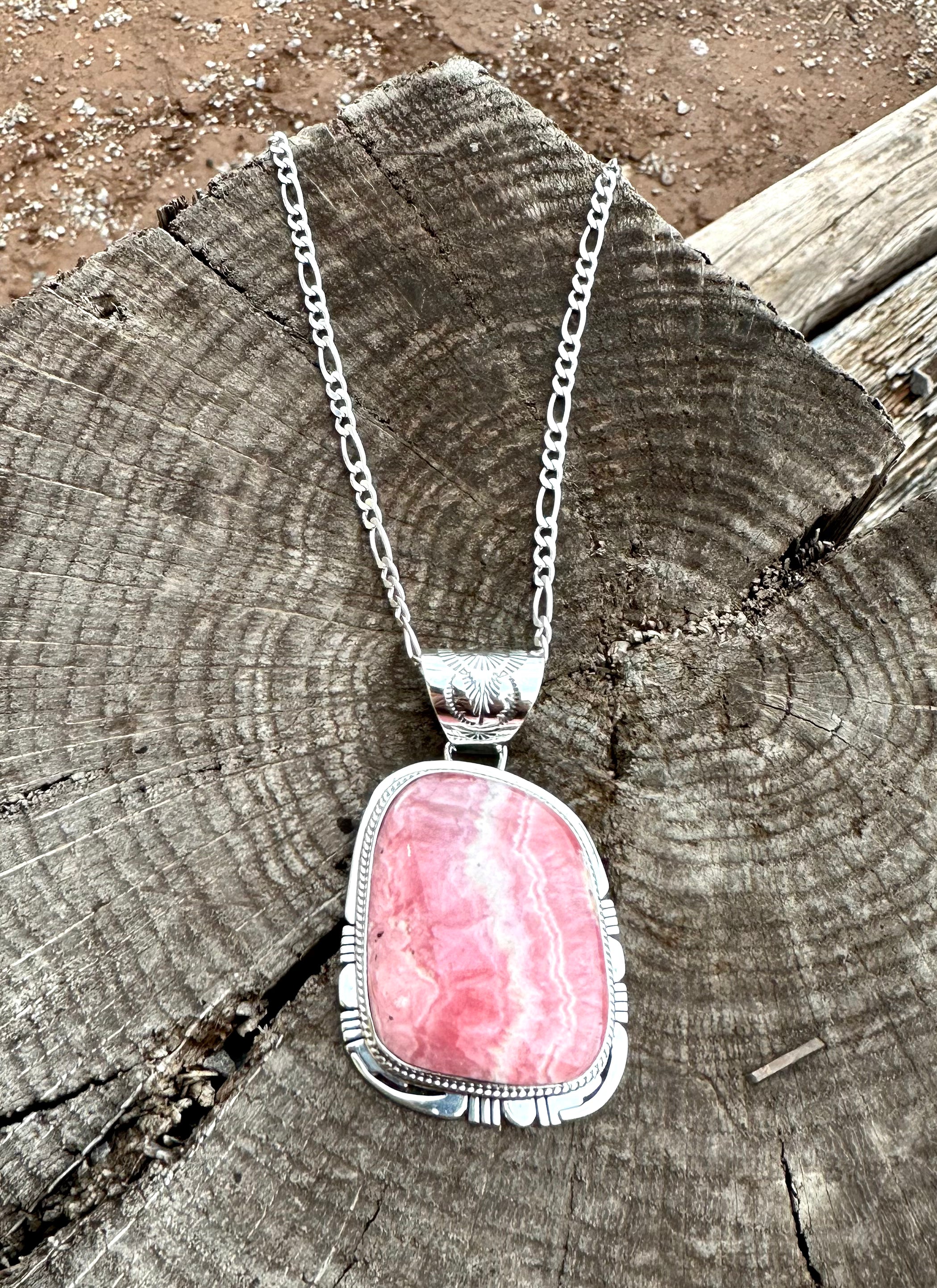 Rhodochrosite Stone Necklace from the Rodgers Collection