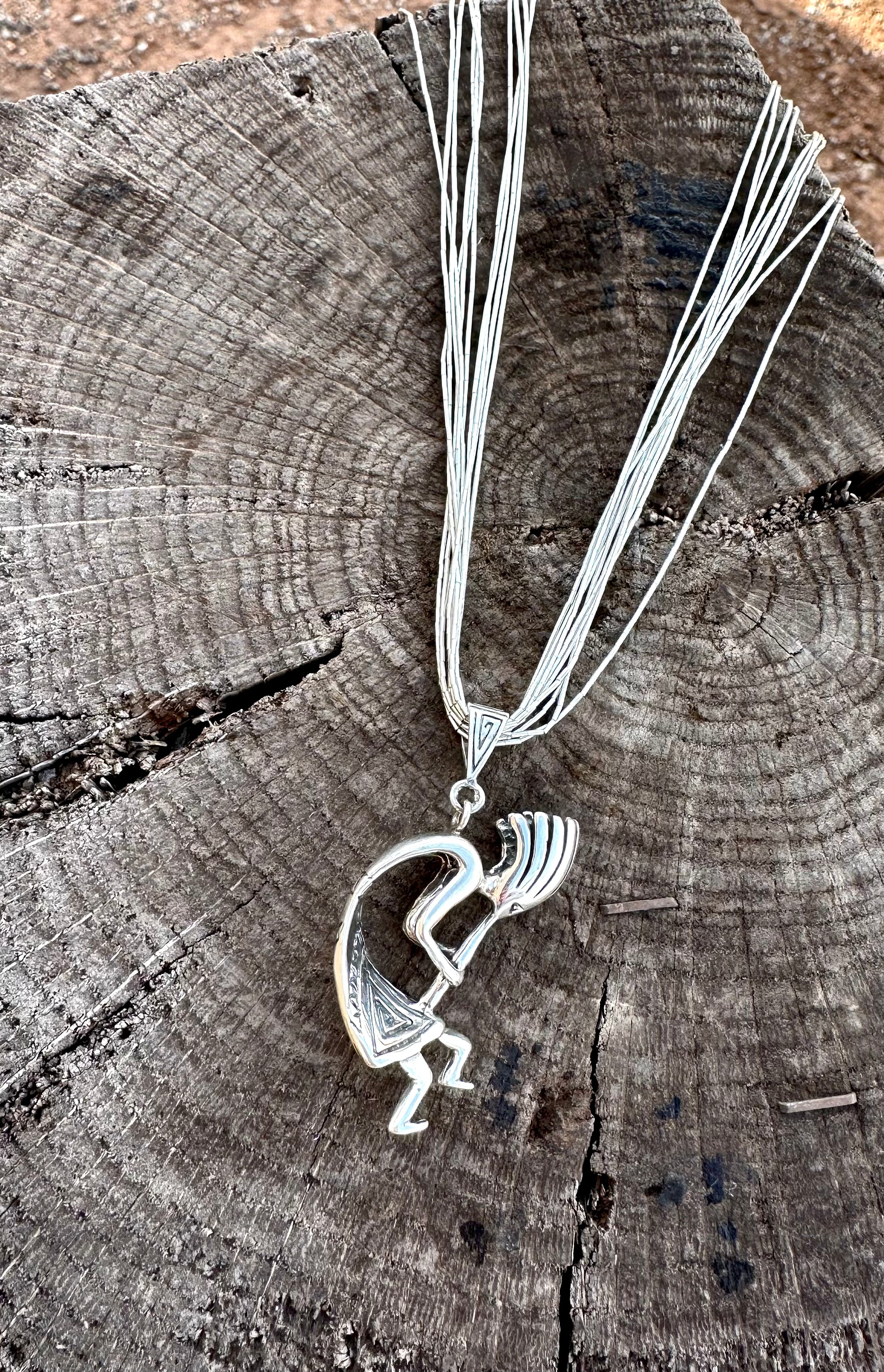 Liquid Silver Kokopelli Necklace from the Rodgers Collection