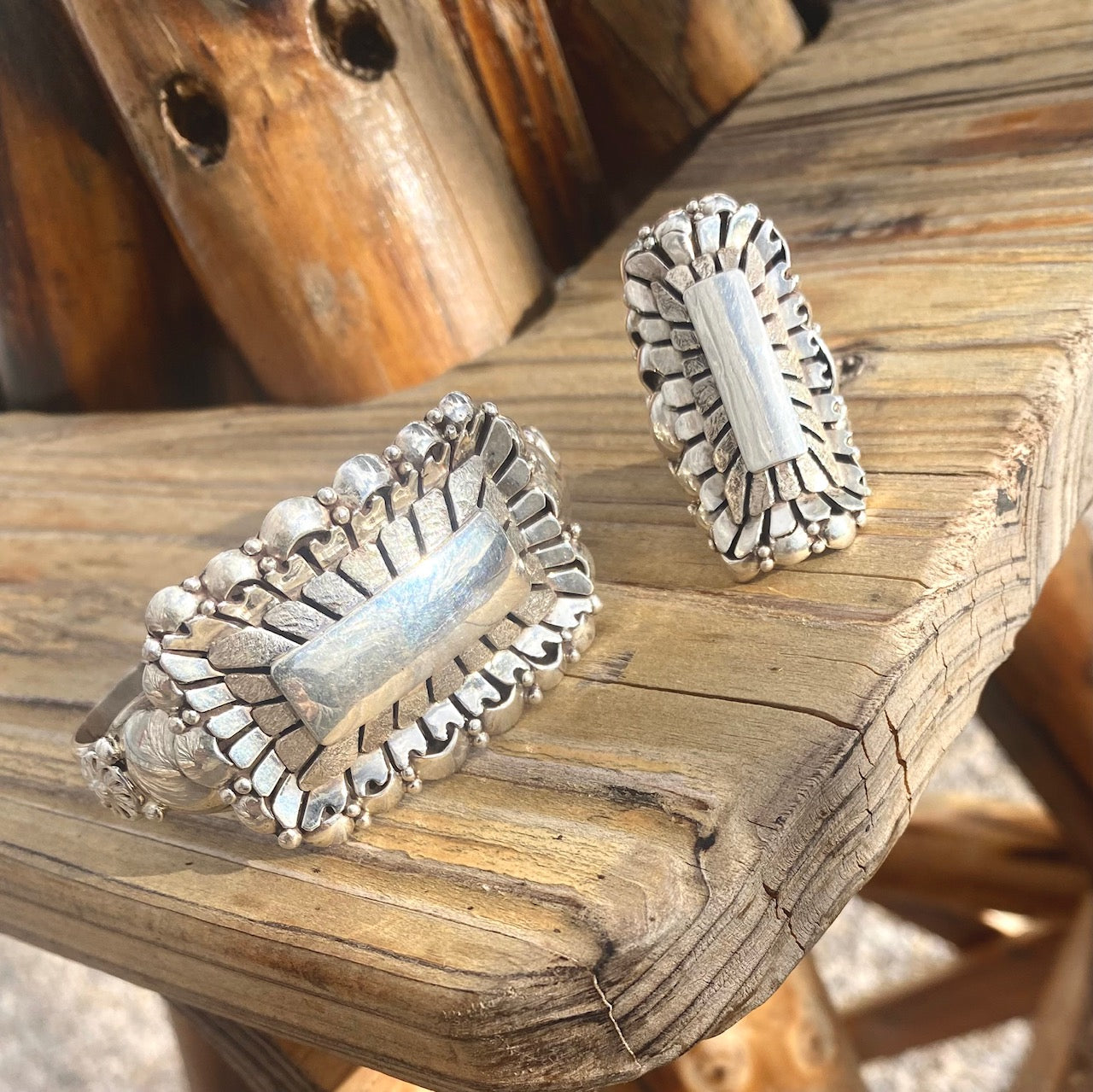 RECTANGLE WAVE SILVER BRACELET FROM THE RODGERS COLLECTION