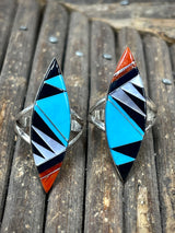 Cleo Kallastewa Multi Color Inlay Marquise Ring