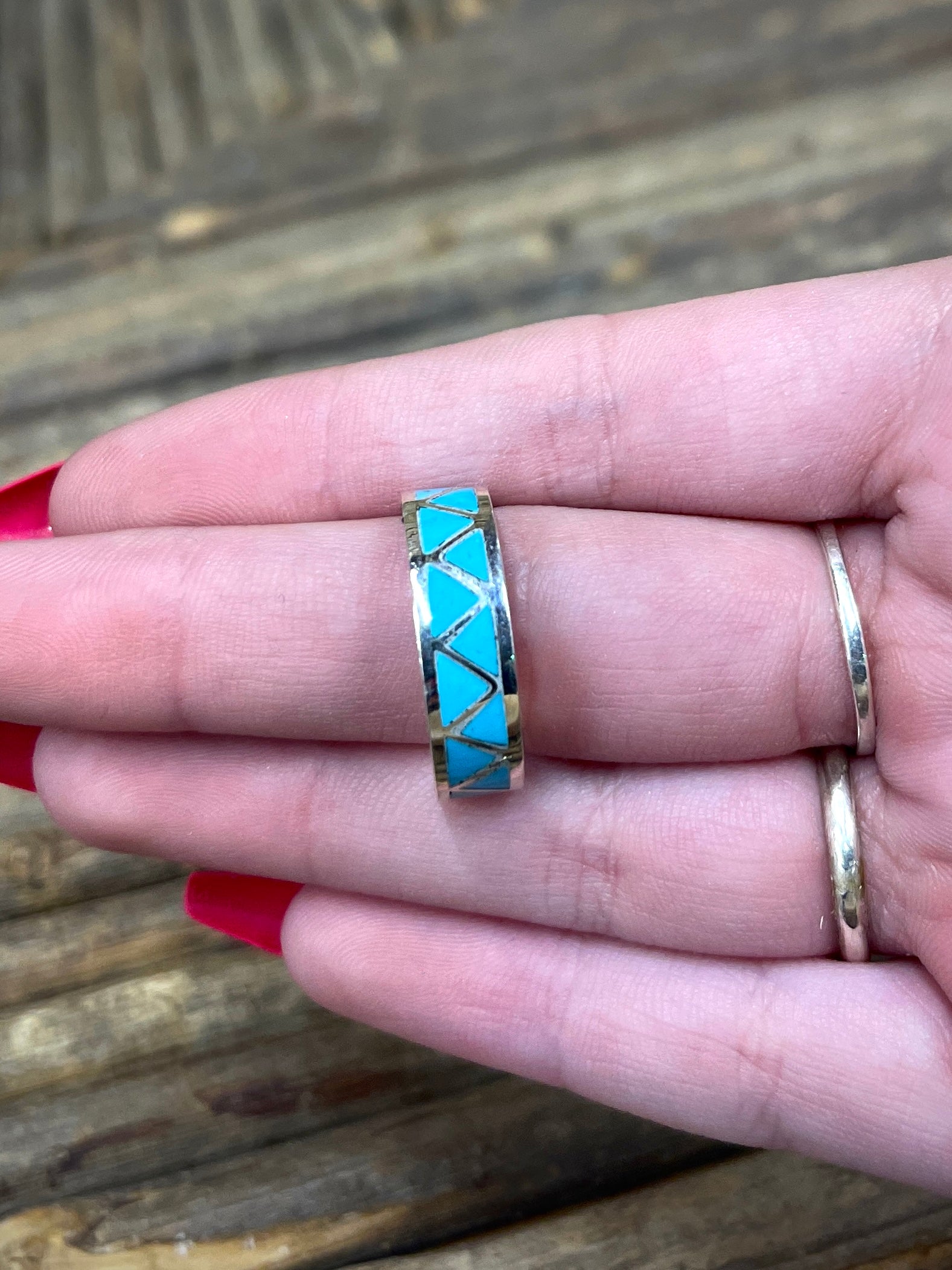 Small Zuni 1/2 Hoop Earrings